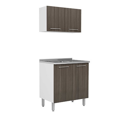 MUEBLE DE COCINA DE MELAMINA TEXTURIZADA BERTOLINI 194 X 80 X 60 CM
