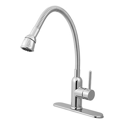 LLAVE MEZCLADORA FLEXIBLE PARA COCINA 33.3 x 10 CM CROMO GLACIER BAY