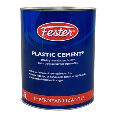 SELLADOR Y RESANADOR PARA FISURAS FESTER PLASTIC CEMENT NEGRO 4 L