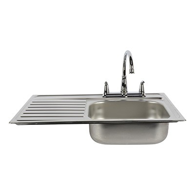 TARJA CON ESCURRIDOR IZQUIERDO CON 1 TINA ACERO TEKA