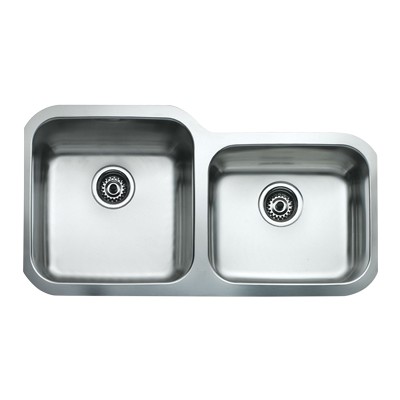 TARJA DE ACERO INOXIDABLE CON 2 CUBETAS DE 87.9 X