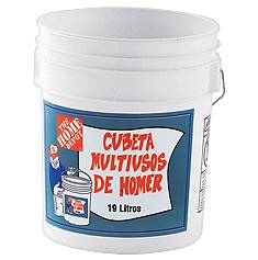 CUBETA HOMER MULTIUSOS BLANCA DE 19 L