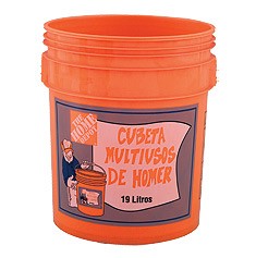 CUBETA HOMER MULTIUSOS NARANJA DE 19 L