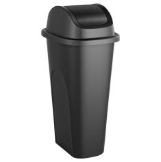 BOTE DE BASURA CON TAPA OSCILANTE DE 42 L NEGRO
