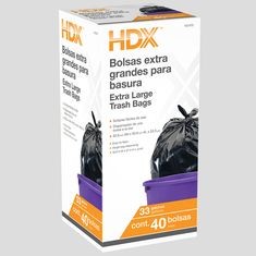 BOLSAS PLÁSTICAS PARA BASURA EXTRA JUMBO CON SOLAPA DE 208 L 18 PIEZAS
