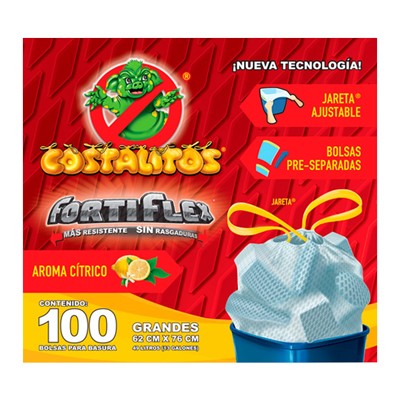 BOLSAS PARA BASURA FORTIFLEX DE 49 L