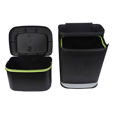 BOTE DE BASURA 2 EN 1 49.9 L NEGRO