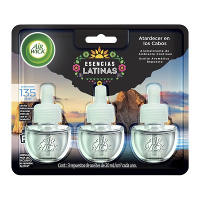 AIRWICK ELECTRICO ATARDECER CABOS 3 PIEZAS 21ML