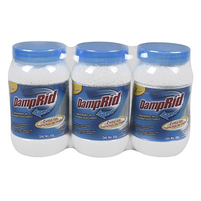 ABSORBEDOR DE HUMEDAD DESECHABLE SIN FRAGANCIA 400 GR BLANCO 3 PIEZAS