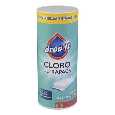 BLANQUEADOR DESINFECTANTE CLORO EN POLVO VERDE 15 CÁPSULAS DE 10 GR