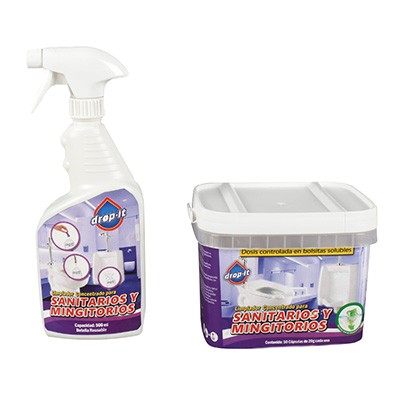 LIMPIADOR CONCENTRADO PARA BAÑOS GEL ROJO 50 CÁPSULAS DE 20 GR Y 1 ATOMIZADOR DE 500 ML