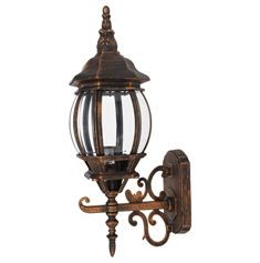 FAROL DE PARED EXTERIORES DORADO Y NEGRO
