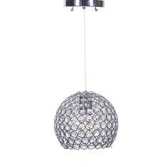 CANDIL METÁLICO CROMO GLOBO LED MEDIANO 1 LUZ