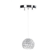 CANDIL METÁLICO CROMO GLOBO CHICO LED 1 LUZ