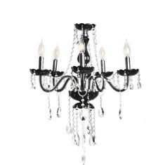 CANDIL DE CRISTAL NEGRO PALACE LED 5 LUCES