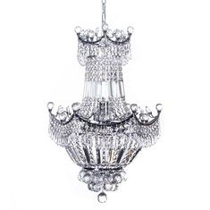 CANDIL METÁLICO CROMO IMPERIO LED 6 LUCES