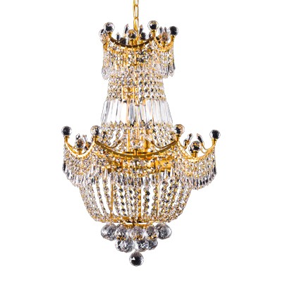 CANDIL METÁLICO DORADO IMPERIO LED 6 LUCES