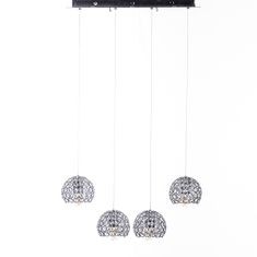 CANDIL METÁLICO CROMO GLOBO CHICO LED 4 LUCES