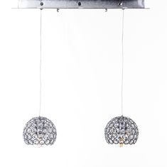 CANDIL METÁLICO CROMO GLOBO CHICO LED 2 LUCES