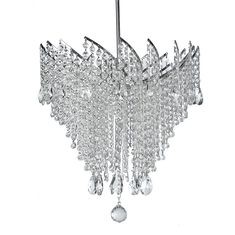 CANDIL DE CRISTAL CROMO EUROPA FLORENCIA LED 4 LUCES