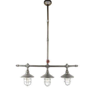 COLGANTE VINTAGE DE 3 LUCES GRIS HAMPTON BAY
