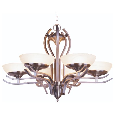 CANDIL DE TECHO CON 6 LUCES NÍQUEL CEPILLADO