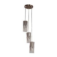 COLGANTE HOJAS PLATED 3 LUCES