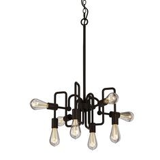 LUZ COLGANTE 8 LUCES METAL