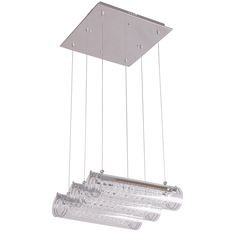 COLGANTE LED 3L CROMO Y VIDRIO TRANSPARENTE