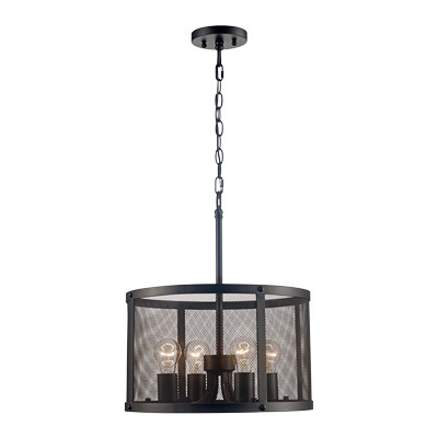 COLGANTE METAL 4 LUCES BRONCE