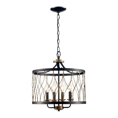 COLGANTE VINTAGE REJILLAS 4 LUCES