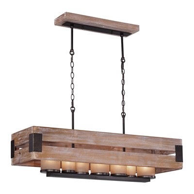 CANDIL LINEAL MADERA 7 LUCES