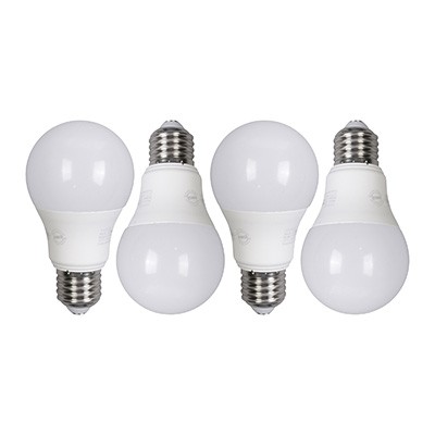 FOCO LED 9 W (60 W) E27 LUZ BLANCA CON 4 PIEZAS