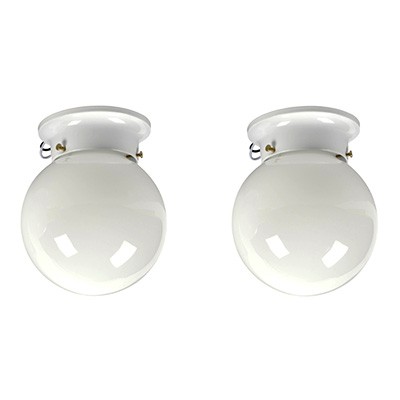 LÁMPARA GLOBO DE 15.1 CM BLANCO 2 PIEZAS