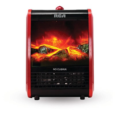 CALEFACTOR ELÉCTRICO CHIMENEA DE RESISTENCIA COLOR ROJO