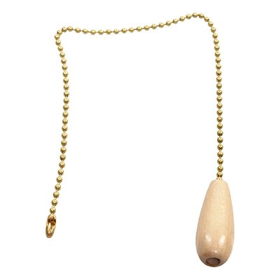 JALADERA PARA VENTILADOR GOTA DE MADERA NATURAL DORADO