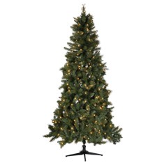 ÁRBOL NAVIDEÑO ARTIFICIAL ILUMINADO 300 LUCES WESLEY 2.29 M VERDE