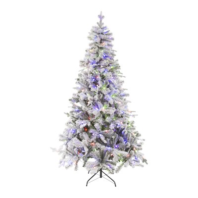 ÁRBOL NAVIDEÑO ARTIFICIAL ILUMINADO 300 LUCES LED BALSAM 2.13 M VERDE NEVADO