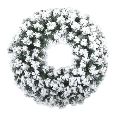 CORONA NAVIDEÑA ARTIFICIAL ASPEN 75 CM VERDE NEVADO