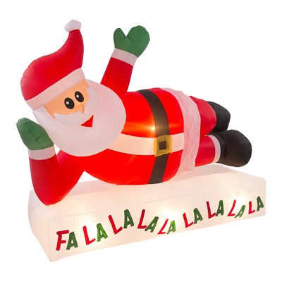 INFLABLE ILUMINADO NAVIDEÑO SANTA CLAUS FALALALALA 1.97 M