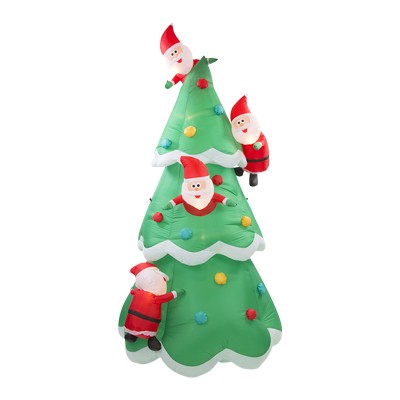 INFLABLE NAVIDEÑO ÁRBOL CON MINI SANTAS 2.73 M