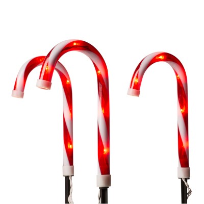 ESTACAS NAVIDEÑAS CARAMELOS ILUMINADOS 10 PIEZAS