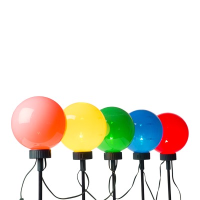 ESTACA GLOBOS NAVIDEÑOS ILUMINADOS 5 PIEZAS