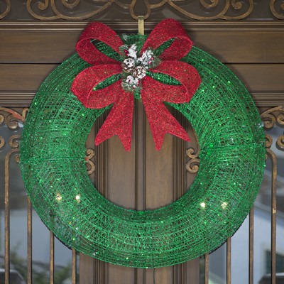 CORONA NAVIDEÑA ILUMINADA 91 CM