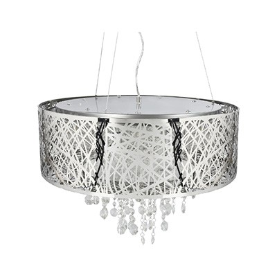 CANDIL DE CRISTAL CROMO 9 LUCES AMARILLAS