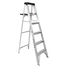 ESCALERA TIPO TIJERA EN ALUMINIO 6 ESCALONES HASTA 3.48 M