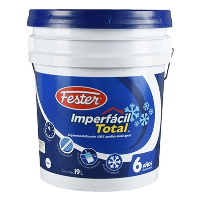 IMPERMEABILIZANTE ACRÍLICO IMPERFÁCIL TOTAL BLANCO 6 AÑOS DE 19 L